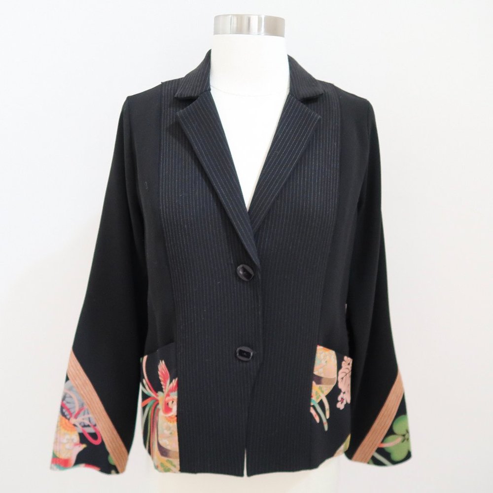 Harari Patchwork Jacket Asian Bird & Floral Print - image 1